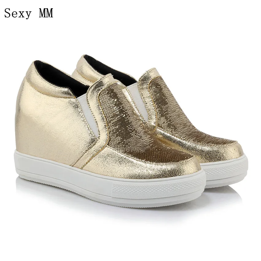 

Slip On Shoes Women Loafers Wedges Height Increasing Flats Platform Wedge Casual Flat Shoes Plus Size 34 - 40 41 42 43