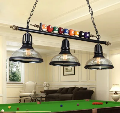 

Vintage Industrial Wrought Iron Black Painted Chain Pendant Light with Edison Bulbs Billiard Decoration for Bar Cafe Restaurant