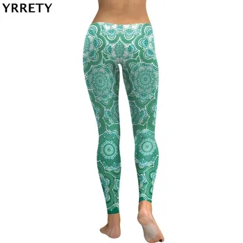 

YRRETY Womens Fitness Leggings Women 2018 Fashion Legging Cotton Printing Leggins Female Legins Casual Pants Mid Waist Trouser