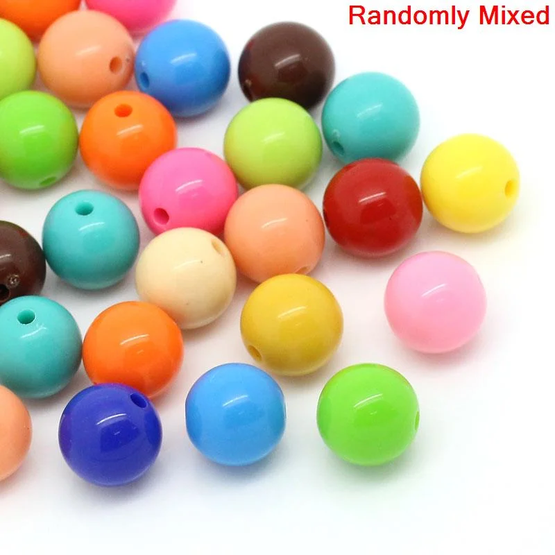 

Doreen Box hot- Acrylic Spacer Beads Round Mixed Color 14mm Dia,50PCs(B22146)