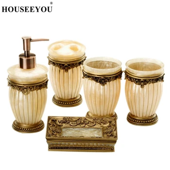 

5Pcs/lot Bathroom Accessories Sets Dispensers Dishes Toothpaste Holders Bathroom Tumblers Bathroom Set Accessories