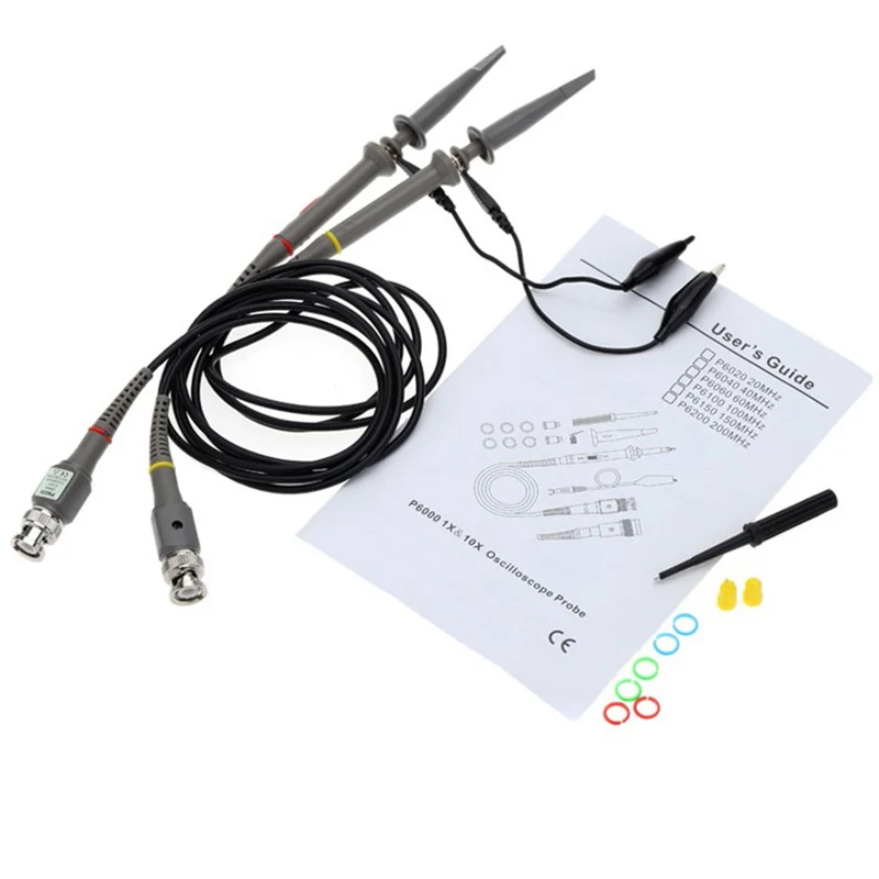 Новый P6020 2 шт. Высокая точность 20 Датчик осциллографа на МГц комплект X1/X10 20 Датчик осциллографа на МГц защищенный зажим «крокодил»