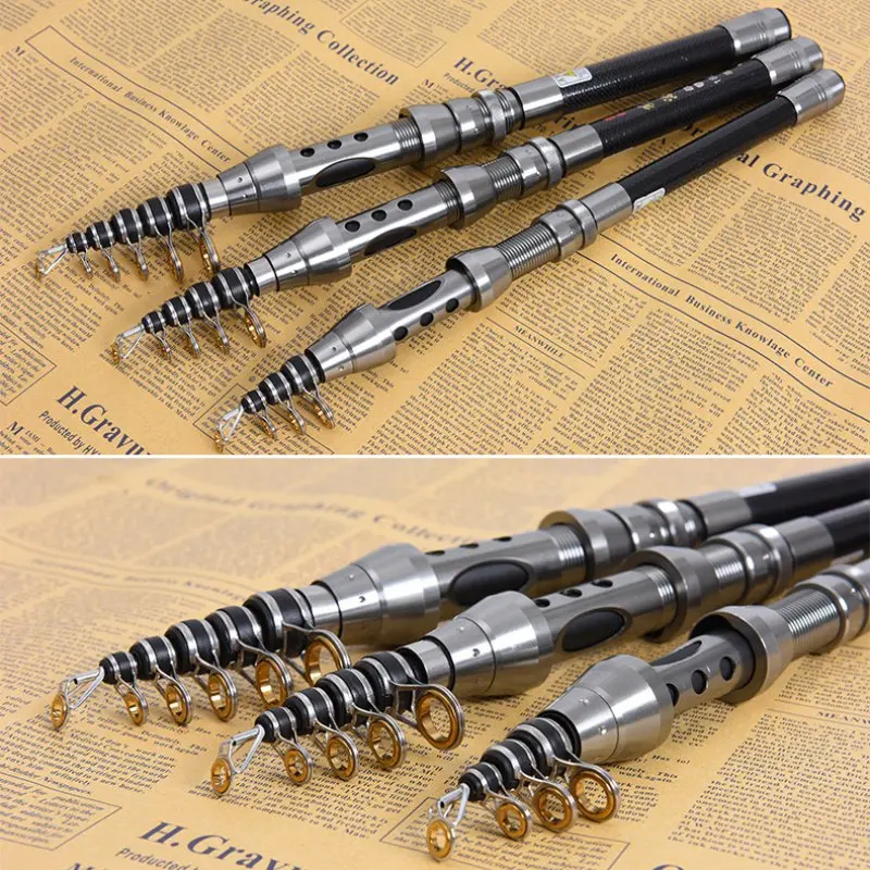 

Portable Telescopic 1.5/1.8/2.1/2.4M Fishing Tackle Lure Fishing Rod Carbon Fiber Spinning Fishing Pole Ultra Light Fishing Rod
