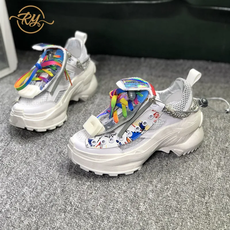 

RY-RELAA women sneakers 2018 platform sneakers Genuine Leather womens luxury shoes fashion designer shoes summer casual shoes