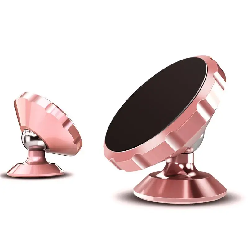 

YOKATA Universal Magnetic Car Mount Phone Holder 360 Degrees Rotating Mount Stand Rose Gold For Iphone Samsung Tablet GPS Black