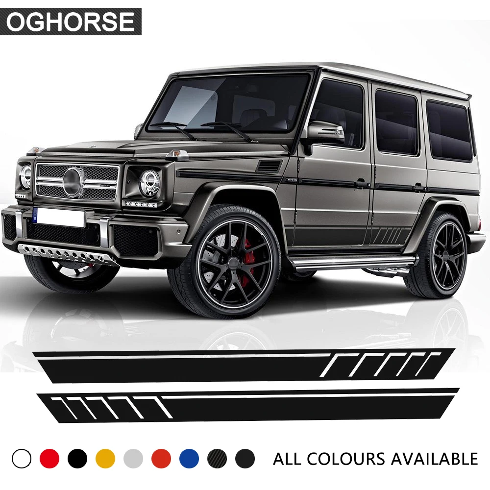 Автостайлинг AMG стикер для юбки с полосками сбоку Mercedes Benz G500 G63 W463 G65 виниловые