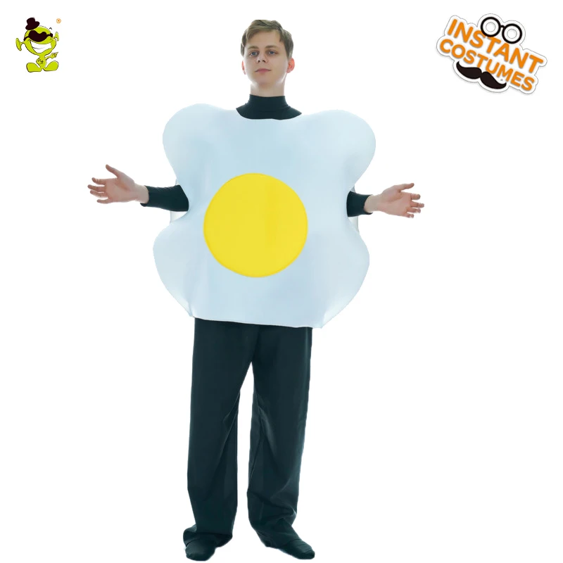 

Unisex Poached Eggs Suit Costume Party Fancy Dress Up Cosplay Poached Eggs Halloween Costumes for Adult