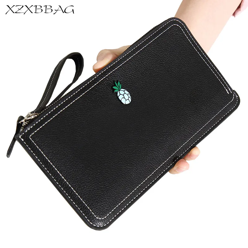 

XZXBBAG 2018 New Female Cute Pineapple Long Wallet Women Fashion Card Holder Ladies Girl Zipper Clutch Wrist Bag Thin Money Bag