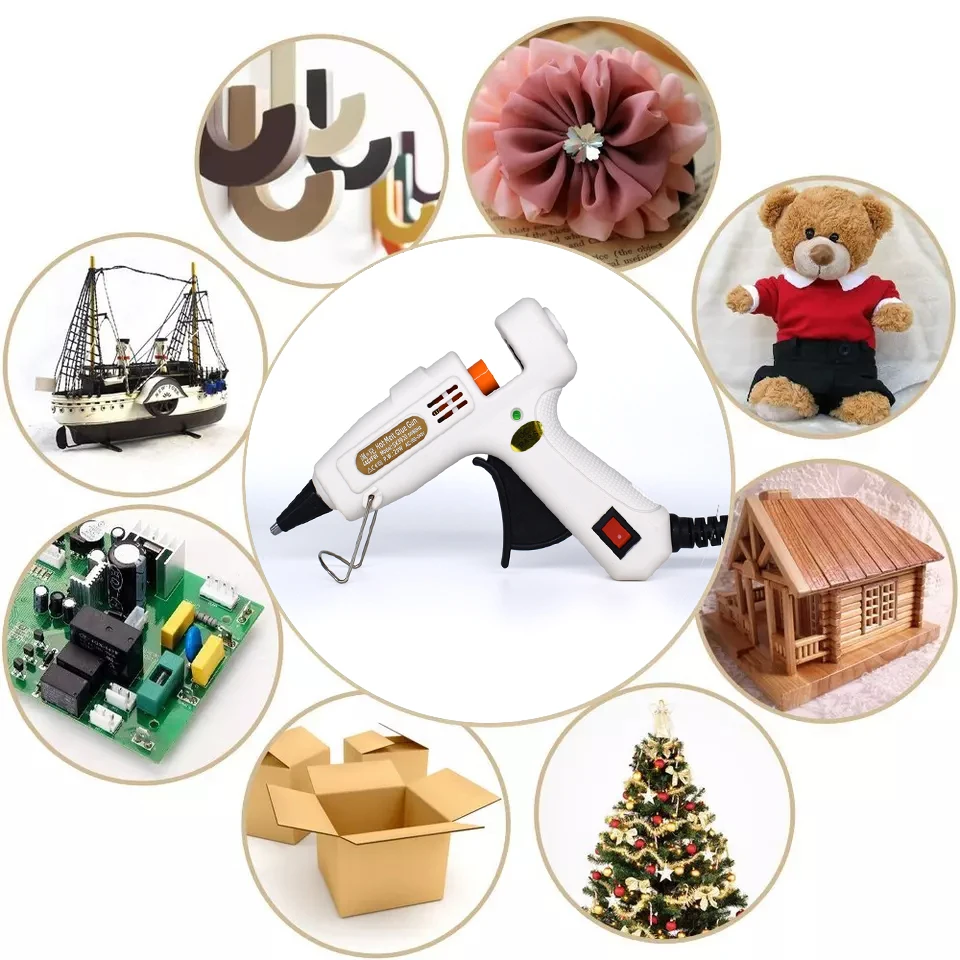 20W 30W EU Plug Hot Melt Glue Gun with 5pcs 20pcs 7mm Glue Sticks Industrial Home DIY Mini Hot Guns Electric Repair Heat Tool
