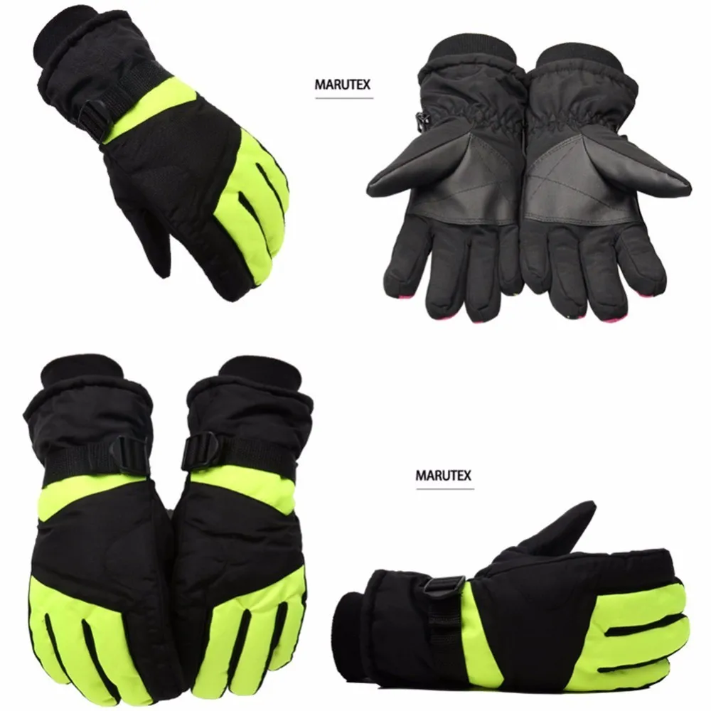 Мужские женские лыжные перчатки непромокаемые кожаные зимние теплые лыжные сноубордические снежные рукавицы наружные спортивные термальные походные велосипедные перчатки