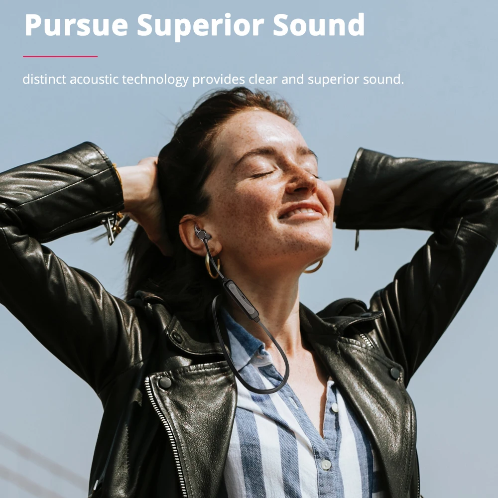 

ROCKSPACE Sweatproof Wireless Bluetooth Sport Earphones Headsets Running Neckband In-ear Stereo Quality Sound For iPhone Samsung