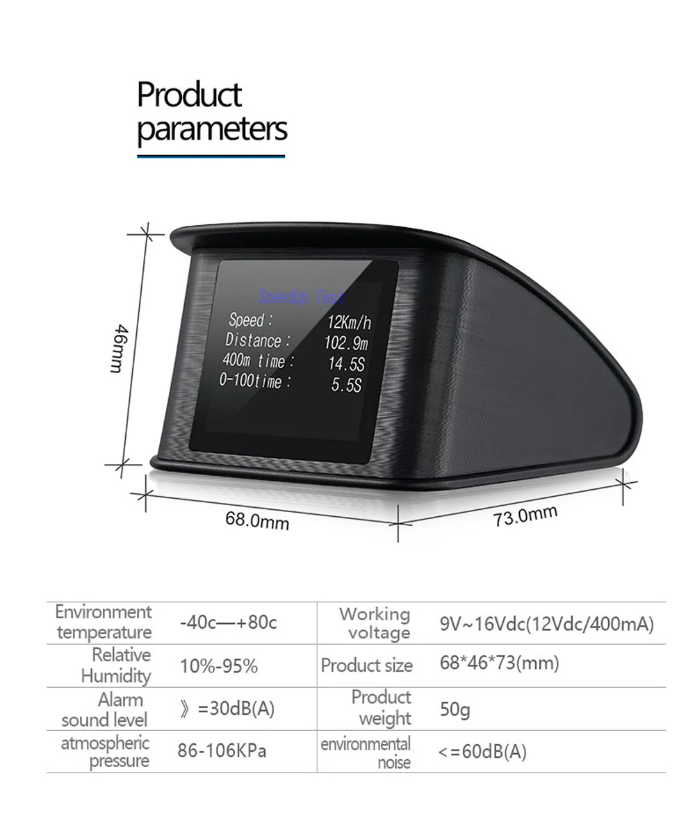 Kebidumei автомобильный HUD Дисплей бортовой компьютер OBD2 Диагностический будильник инструмент ЖК-дисплей Спидометр Тахометр напряжение топлива