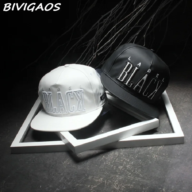 2016 New Men Womens Matte Leather Black White Baseball Caps BLACK