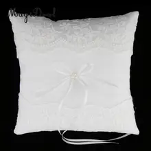 MagiDeal délicat mariage cérémonie fête perles dentelle anneau oreiller coussin porteur pour fiançailles mariage proposition décor blanc