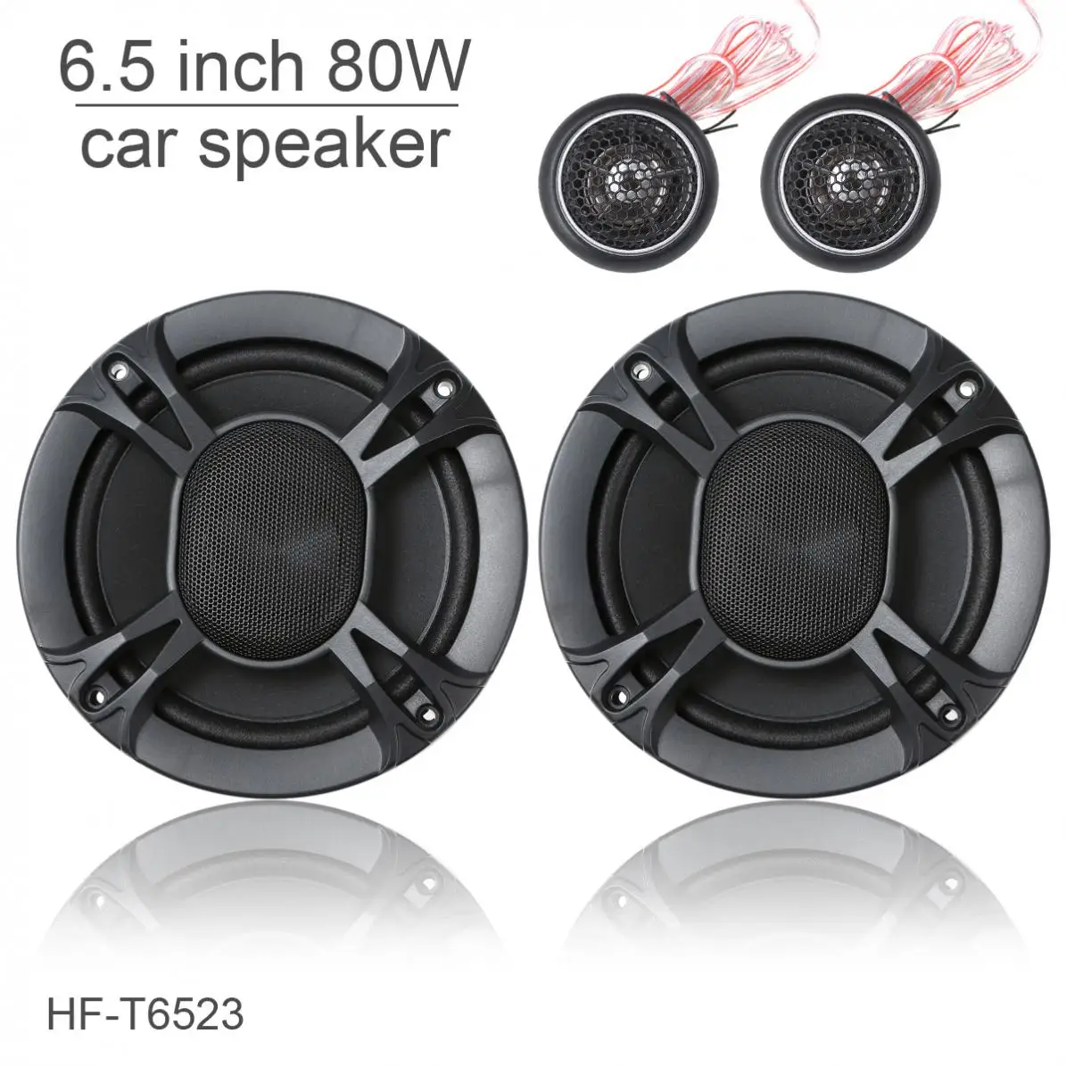 

HF-T6523 A Set 6.5 Inch 80W Car Coaxial Full Range Frequency Stereo Speaker with Tweeter and Frequency Divider