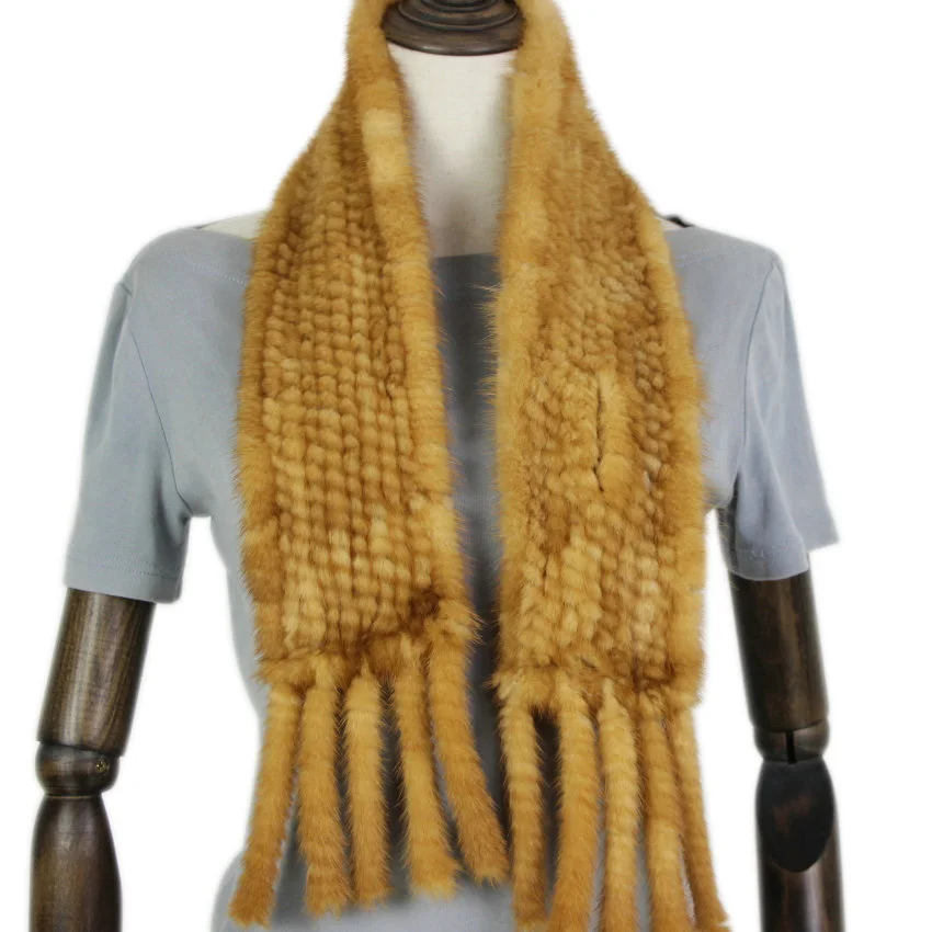 

Шарф из натурального меха норки женский, зимний, 100% натуральный мех норки