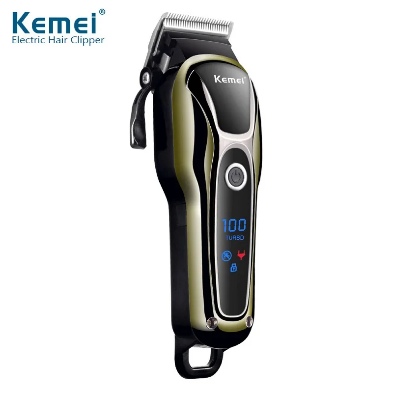  2019 Kemei Electric Hair Trimmers 110v-240v Turbocharged Rechargeable Hair Clipper Adjustable 5W Ha