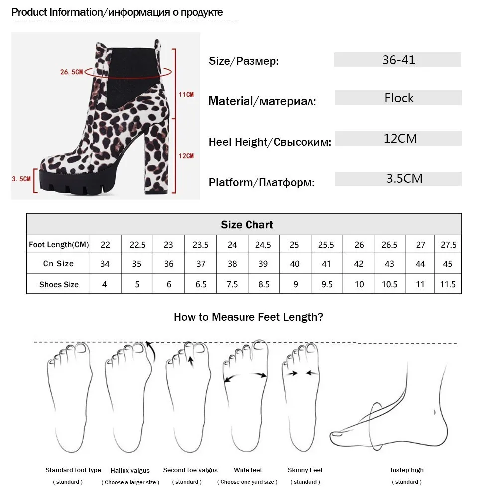 2019 Fashion Womens Boots Leopard Print Suede Women Chunky Heels Ankle Booties European Style Ladies Short Boots Bottes Femme