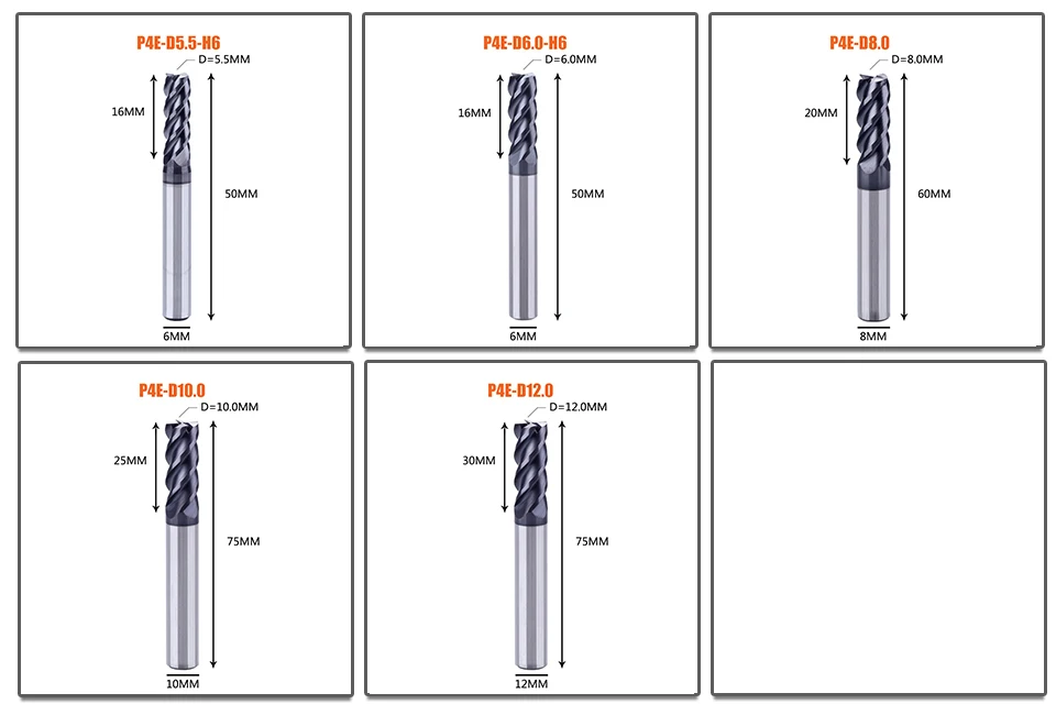 1 шт. Концевая фреза из карбида вольфрама 4 флейты d1-d12 Концевые Фрезы с ЧПУ Инструменты для обработки лица и паза hrc50 концевые фрезы с покрытием