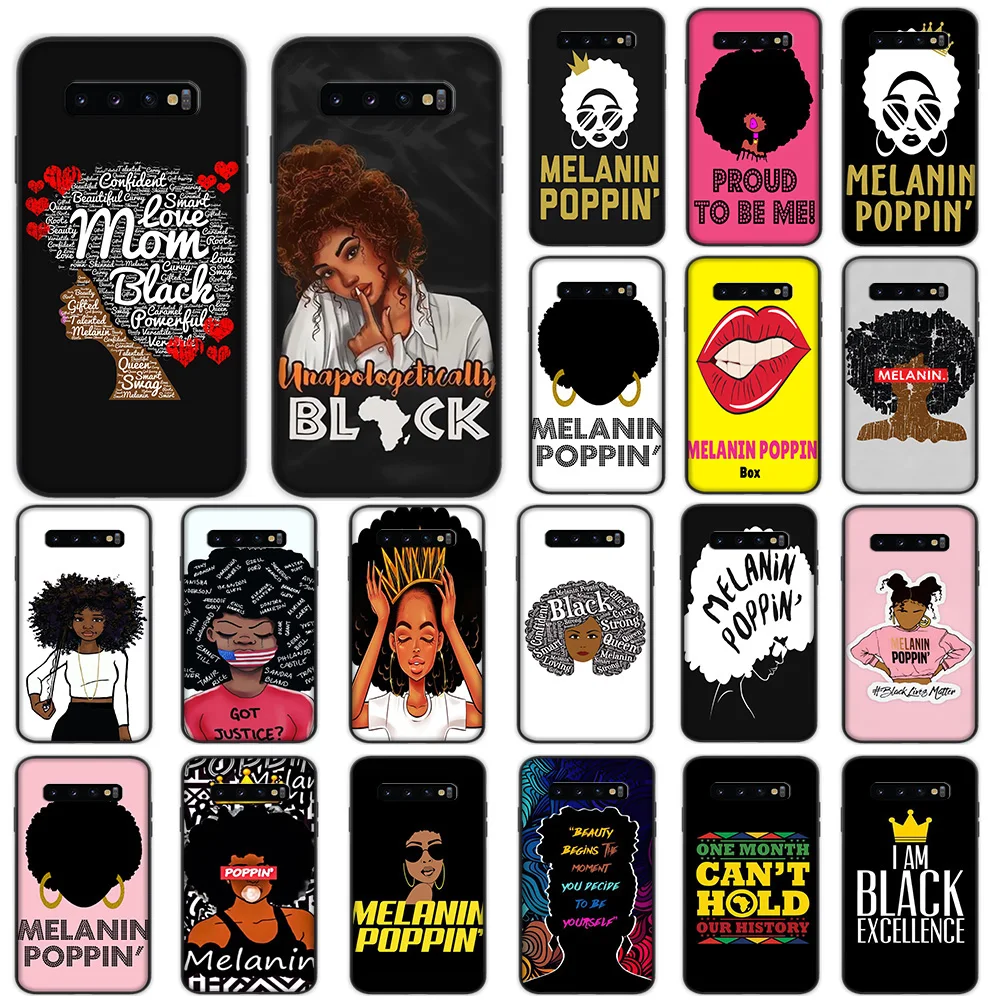 

Melanin Poppin Girl Soft Case for Samsung Galaxy S10 Plus S10e S7 Edge S8 S9 Plus Cover