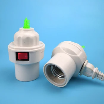 

2pcs E27 Screw Switch Lamp Holder 10A E27 Lamp Bases High Power Ceramic Mouth Large With Switch and Socket