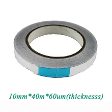 10 мм* 40 м* 0,06 мм алюминиевая фольга лента алюминиевая клейкая лента алюминиевые ленты