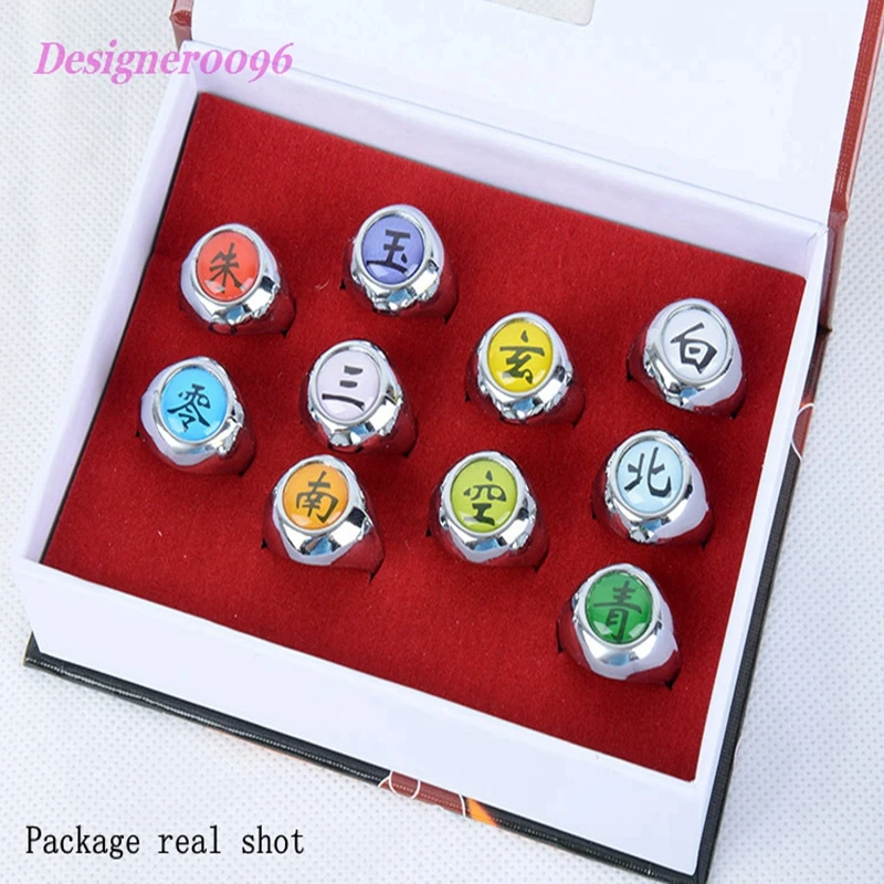 

2019 new NARUTO Anmie cosplay Akatsuki organization Character ring Anime accessories Uchiha Itachi Orochimaru Souvenir Boxed