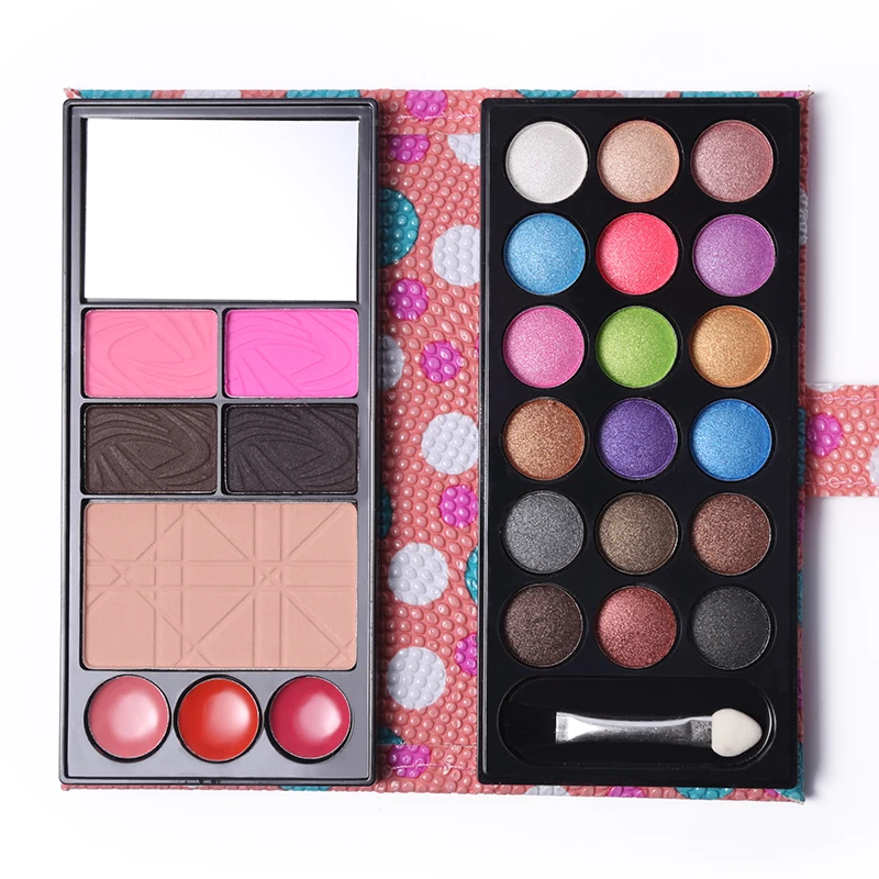 

Women Beauty Cosmetic Kit Matte Shimmer Eyeshadow Palette + Bronzer Blusher + Lipstick + Eyebrow + Face Powder Makeup Set Tools