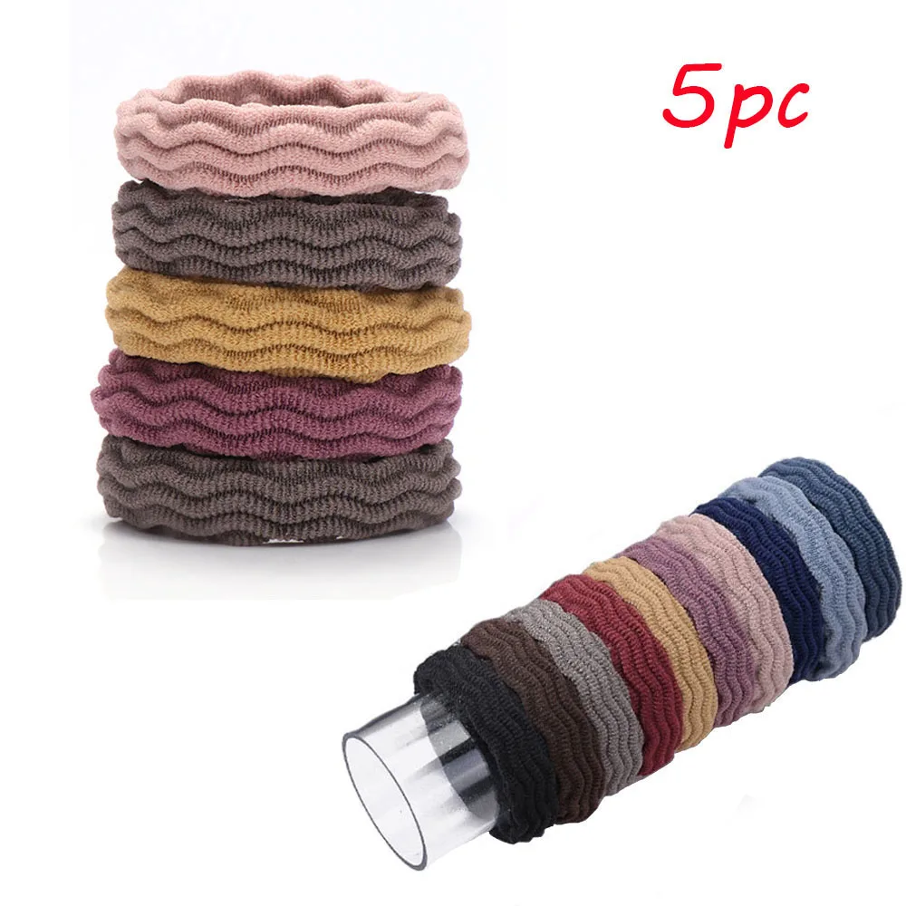 

5pc/set Women Girls Simple Basic Elastic Hair Bands Tie Gum Scrunchie Ponytail Holder Rubber Bands Fashion Hair Accessories
