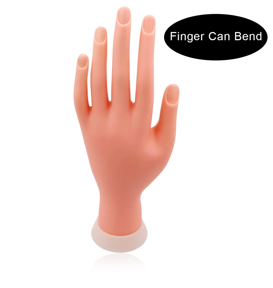 1Pcs Nail Art Training Display Model Hand Soft Flexible Silicone Salon Practice Bendable Mannequin DIY False Hand Manicure Tools