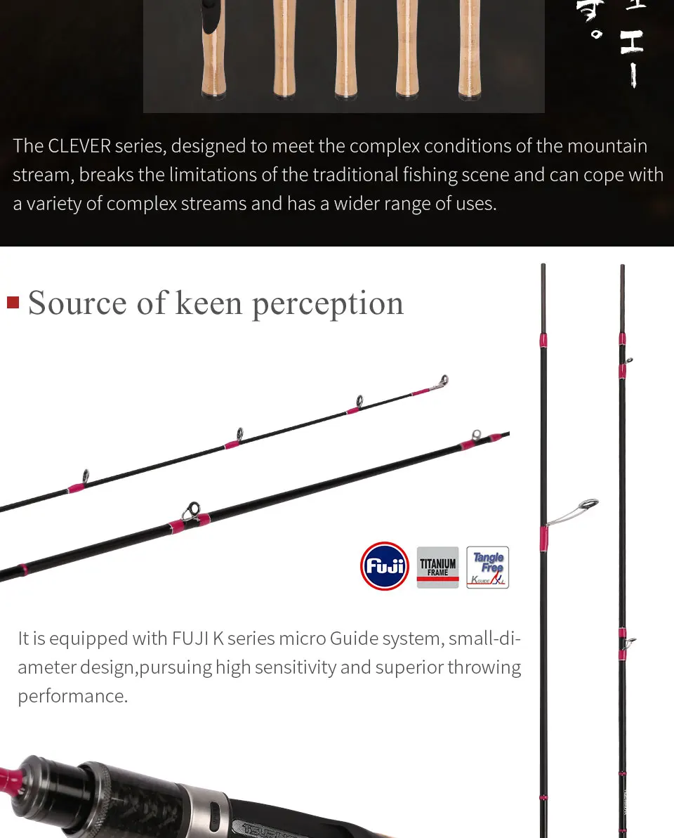 TSURINOYA CLEVER 1,19 м 1,57 м 1,60 м 1,85 м FUJI аксессуары Удочка Ультралегкая угольный стержень форель стержень поток стержень