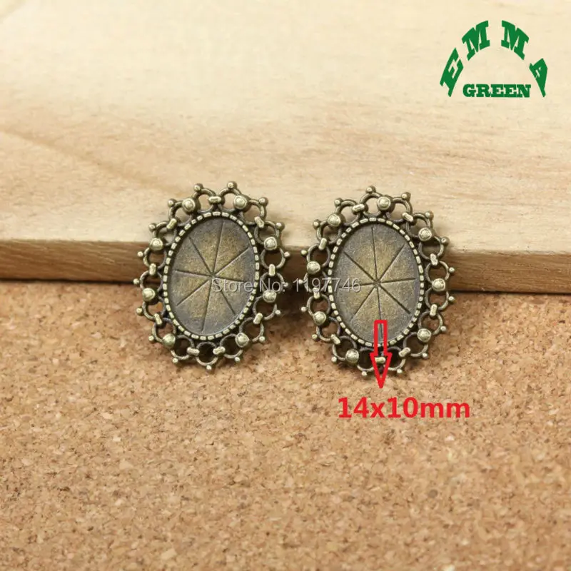 

Wholesale New 20 Pieces Bronze Pendant Setting Cabochon Cameo Base Tray Bezel Blank Fit Round 14mm Cabochons DIY Jewelry Finding
