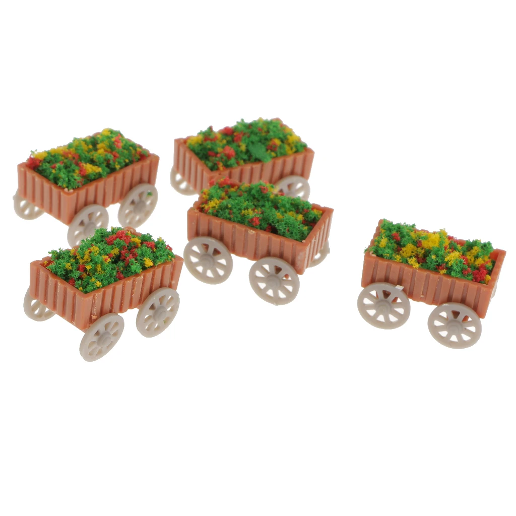 

New 5Pcs Model Float Flowerbed Park Garden Railway Border Parterre 1:75 HO Scale Float Model Toys for Baby Toys Dollhouse Decor