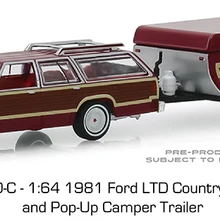 Зеленый светильник 1: 64 1981 Ford LTD кантри Сквайр всплывающий Кемпер игрушечный автомобиль игрушки для детей литая под давлением модель автомобиля подарок на день рождения