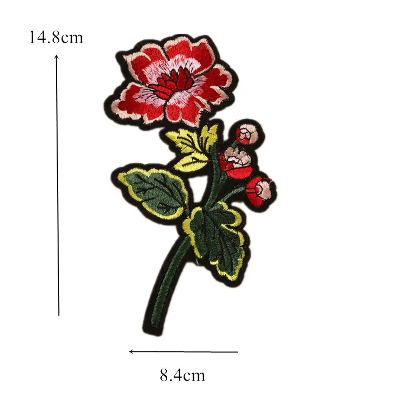 2 шт. Вышивка Патчи цветок 14 см пришить Железо на патч Эмблемы с вышивкой для заклепки для джинсов шляпа футболка DIY Аппликации Ремесло Декор