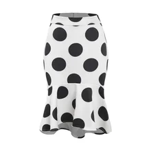 Весна в западном стиле модные тонкие в горошек оборки SML XL XXL женские с высокой талией повседневная юбка Женская Асимметричная юбка