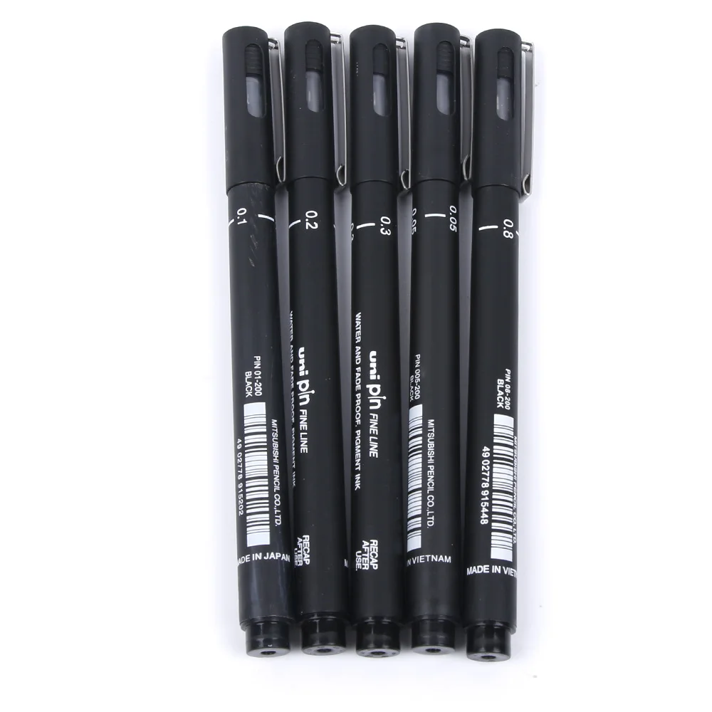 1 шт. микрон маркер для рисования тонколинейная ручка для рисования 0,05 0,1 0,2 0,3 0,5 0,8 Водонепроницаемый Аниме комиксов ручка подводка для глаз, без налета, прочный