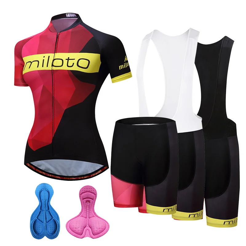 

Short Sleeves Cycling Jersey Set Women Summer MTB Short Jersey Bib Shorts Suit Downhill Motocross Jersey Shirt Bicycle Clothings