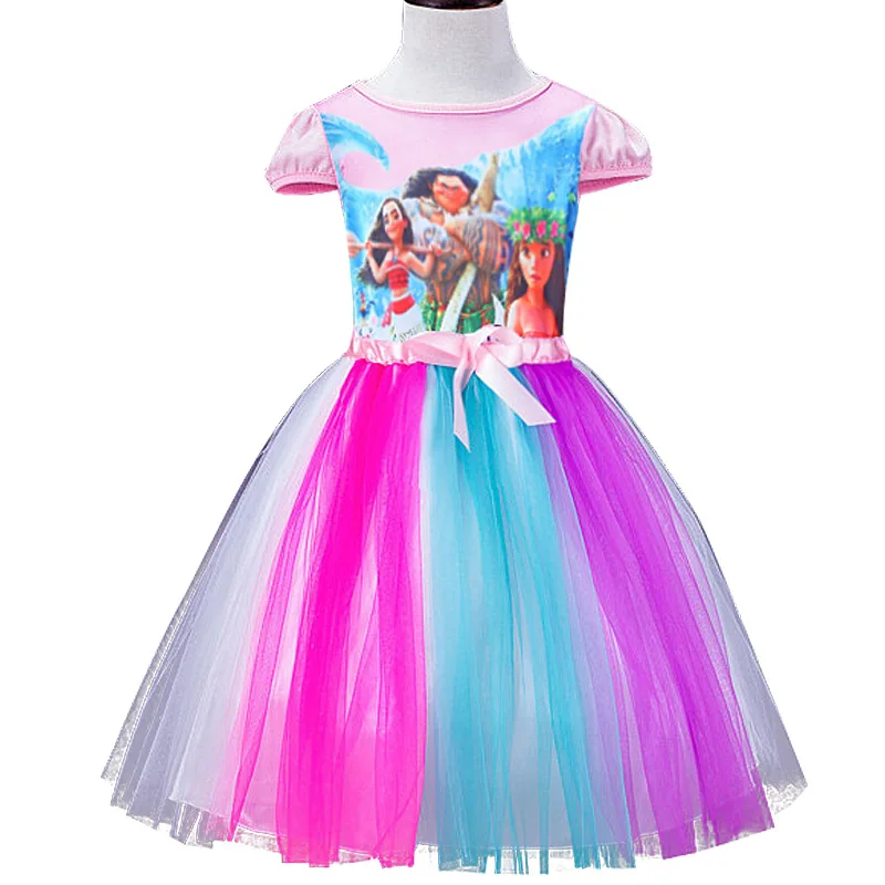 Пастельный цветок; платье-пачка с единорогом для девочек; платье принцессы для девочек; маскарадный костюм для свадебной вечеринки; Детский костюм Пурима на Хеллоуин; От 3 до 10 лет - Цвет: Pink