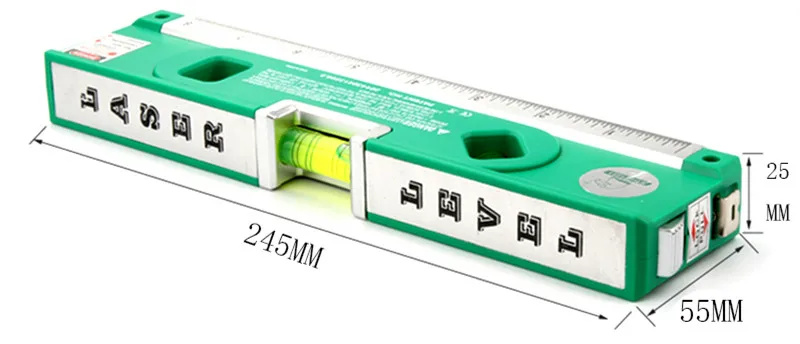 Лазерный уровень горизонта Вертикальная мера метрики и дюймовая линейка с 1,5 м ленты Многофункциональный измерительный инструмент