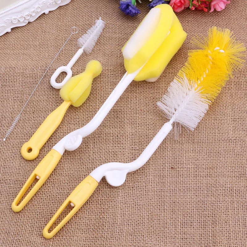 

5Pcs Baby Milk Feeding Bottle Brush Handly Portable Nylon And Sponge Tube Cleaner