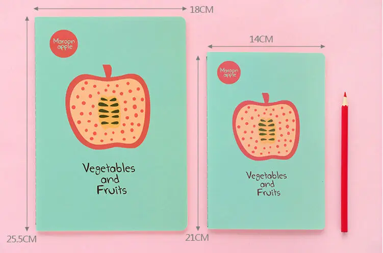 Милые свежие фрукты и овощи Дизайн A5 Тетрадь Дневник Блокнот подарок канцелярские Эсколар papelaria Школа канцелярских товаров