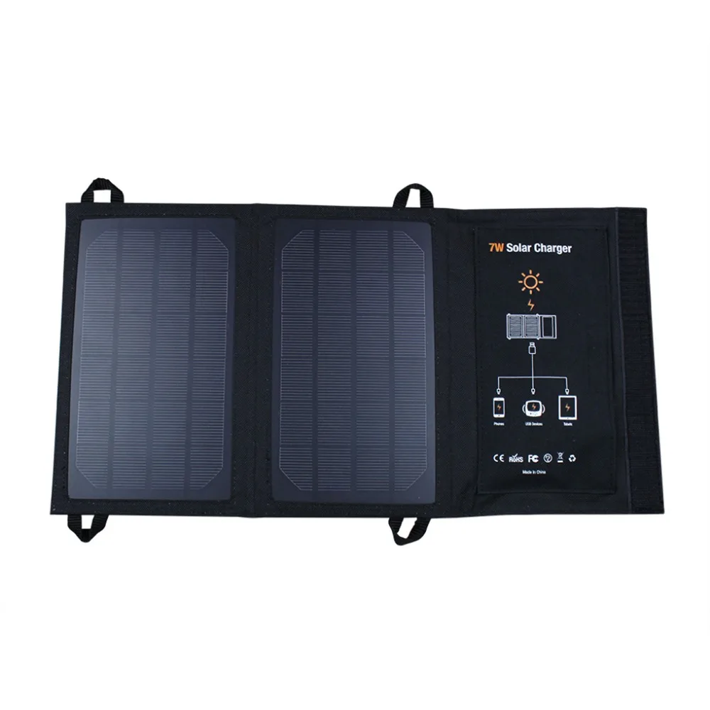 7w Power Bank Cell Phone Tablet Pc Solar Charger Foldable Sun Panel Portable