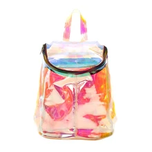 Holographic Backpack Women Laser Harajuku Clear Transparent Backpacks for Girls Kawaii Bagpacks Kiko Style Mochilas mujer L431