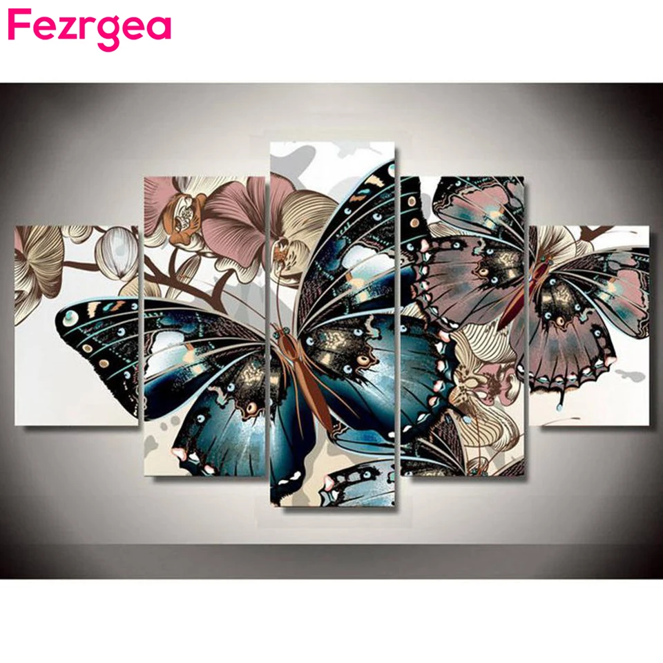 

5D DIY Diamond Embroidery Colorful Butterfly Diamond Painting Cross Stitch Full Round Drill Rhinestone Mosaic Multi-picture
