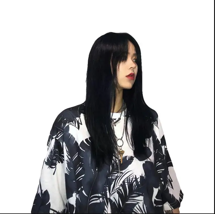 

Summer New Korea Harajuku Irregular Leaf Pattern Loose Short Sleeve T-Shirt
