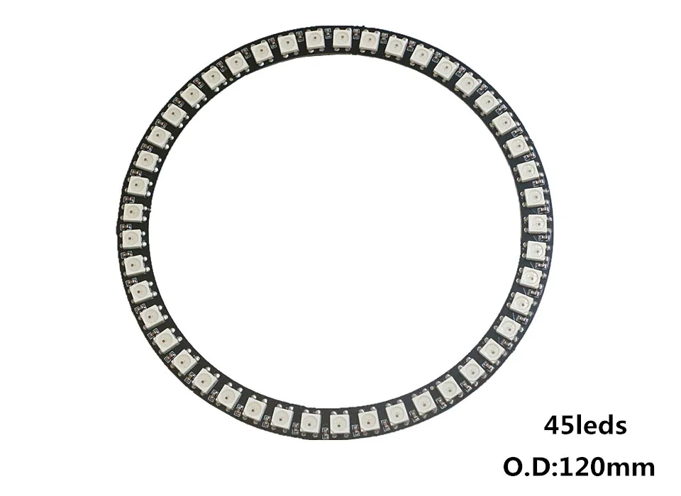 Прибор приемно-WS2812B пикселей кольцо 8 16 24; большие размеры 35-45, 128 светодиодный s WS2812 5050 RGB светодиодный кольцо 2812 ic встроенный СВЕТОДИОДНЫЙ модуль светодиодный пиксель полосы светильник
