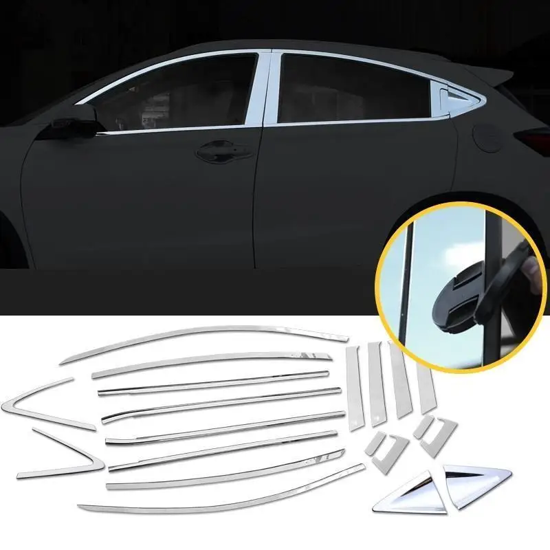 

Window Body Exterior Promote Decorative Automovil Chromium Auto Modified Sticker Strip Parts Car Styling 18 19 FOR Honda Vezel