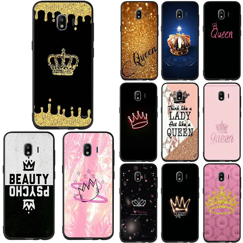cheap Queen Crown King Princess Soft TPU Silicone Phone Cases Bags For Samsung Galaxy A3 A5 A6 A7 A8 A9 J2 J3 J5 J6 J7 2017 2018 Cover