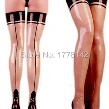 Сексуальный латекс швом Чулки выше колена длинные резиновые облегающие Glam ноги Колготки кубинский французский Havana каблук Колготы размер XXXL